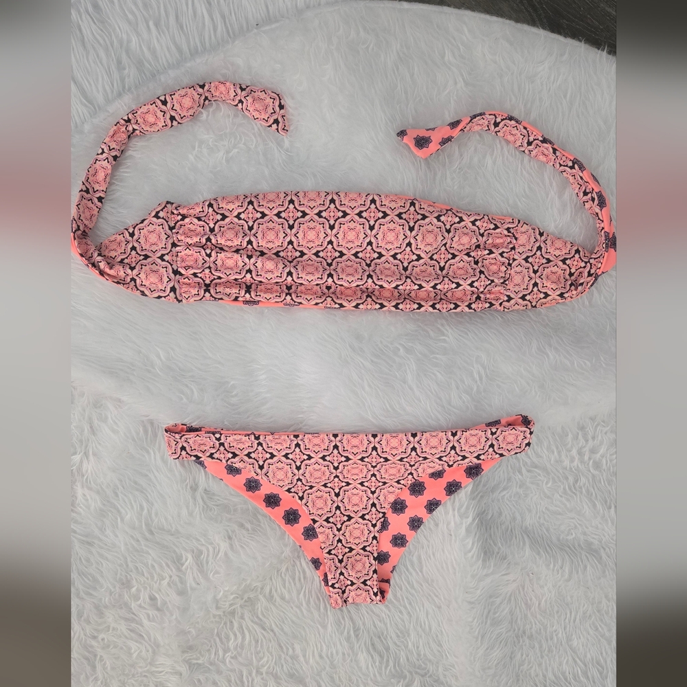 Reversible Bandeau Bikini Set – Boho‎ Tile Print